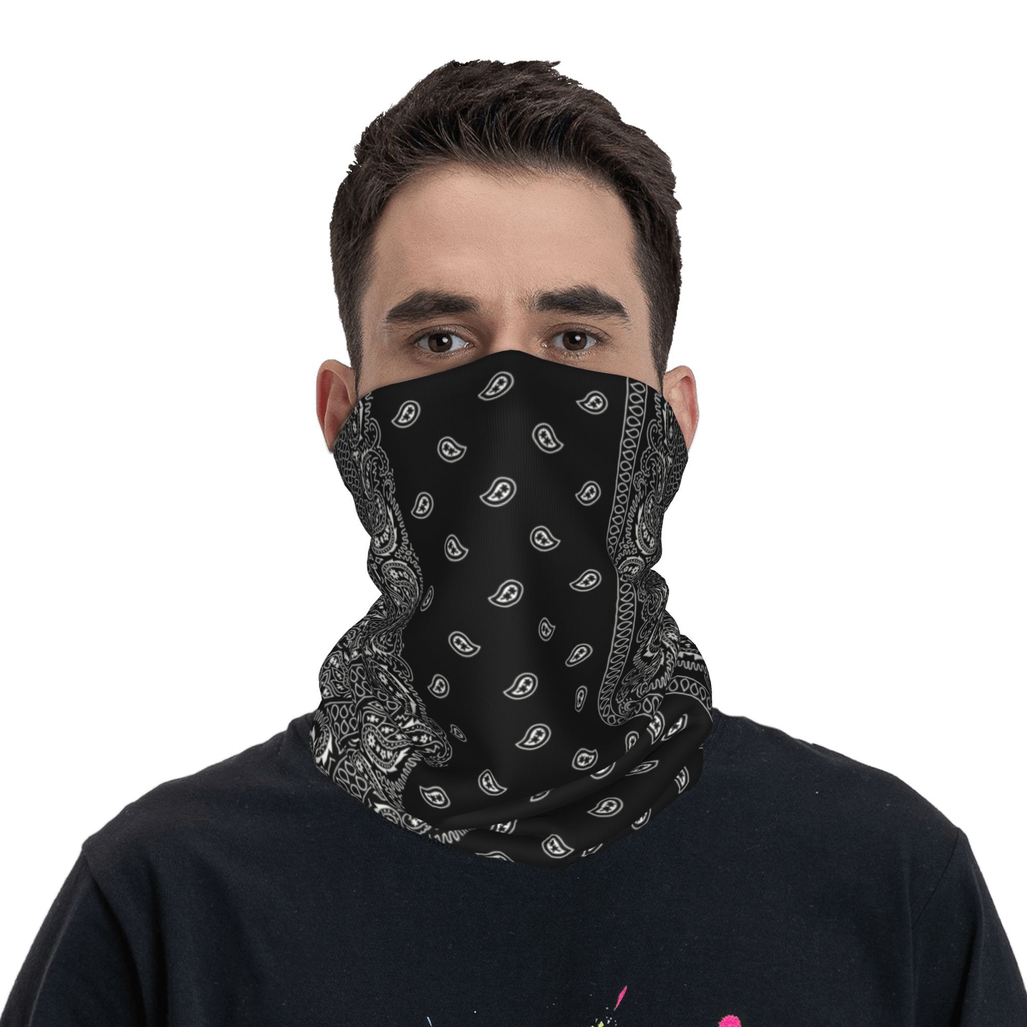 CUSTOM สีดําและสีขาว Paisley C - Bandana Blank White บทวิจารณ์และราคา
