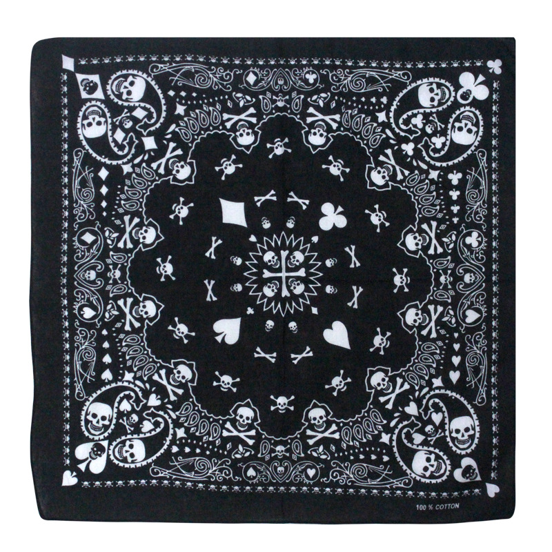 55 ซม.สีขาวสีดําสีแดง Skull โป - Bandana Blank White บทวิจารณ์และราคา